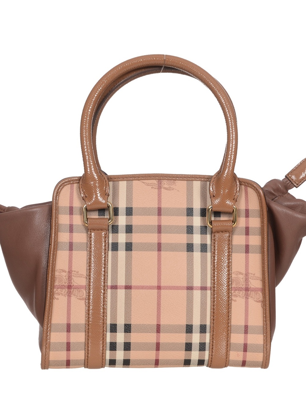 ♥️Burberry Small Brown Plaid and Brown Leather Tote Handbag♥️
